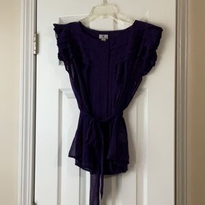 Women's Purple Ruffled Top